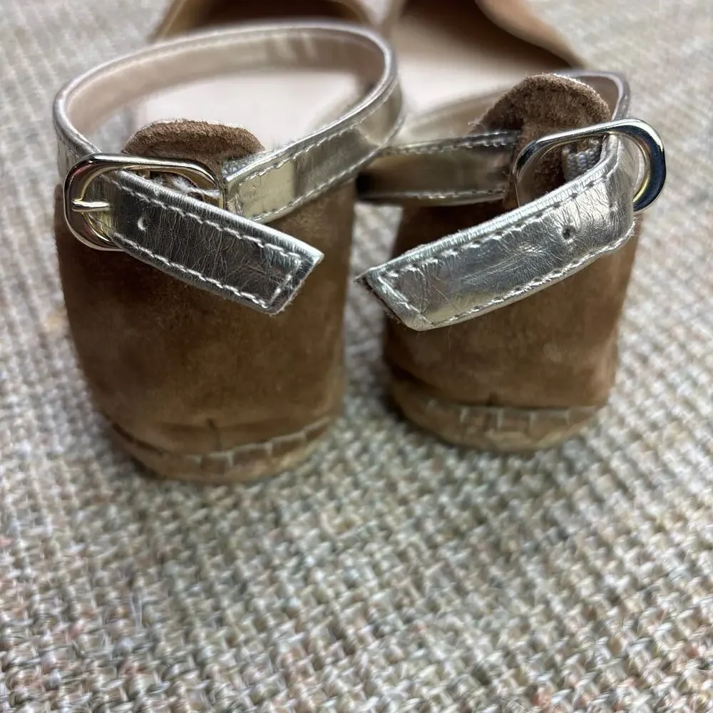 🌿 Neiman Marcus Beige Suede Espadrille Flat|  40/ US 9.5 | Euro Summer\Old Money